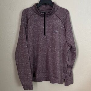 Greg Norman Men’s 1/4 Zip Golf Pullover Sweater Burgundy Mock Neck Casual XXL
